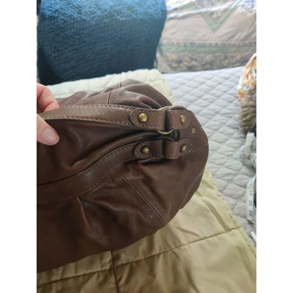 Vtg Juicy Couture Hobo Purse Brown Goatskin Leather - Picture 4 of 16